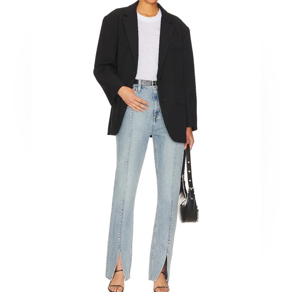 HUDSON JEANS Harlow Split Hem Ultrahigh Waist Cigarette Jeans in Stellar NEW - Picture 16 of 16